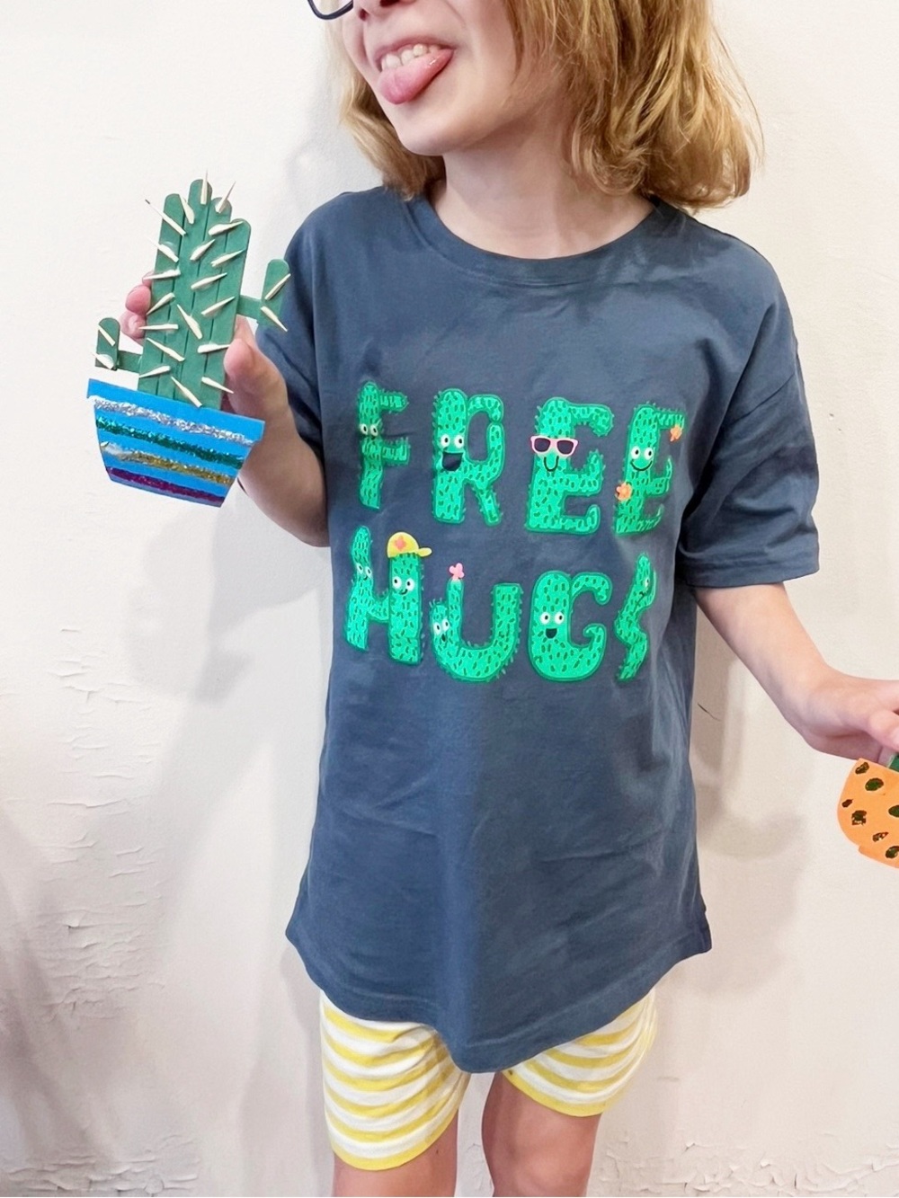 Mini Boden | Free Hugs Cactus Graphic Tee Youth 8-9y